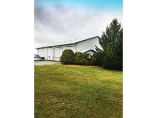 6 Acres with mobile home, 54' x 88' heated and insulated pole building with office, equipment storage, shop, overhead storage and restroom.  Well and 2 septic systems.  24' x 40' livestock or storage building.

Great for mini-farm or additional storage and shop for local farmers.  Excellent potential building site. - 6 Acres with Mobile Home, Pole Building & Storage or Livestock Building